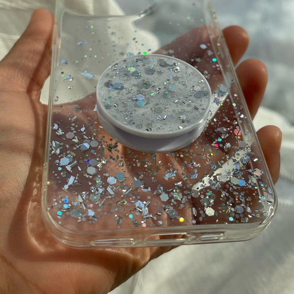 NWOT iPhone 13 / 13 Pro 3D Cute Bling Glitter soft Case w/ Stand Holder Socket - Picture 3 of 10